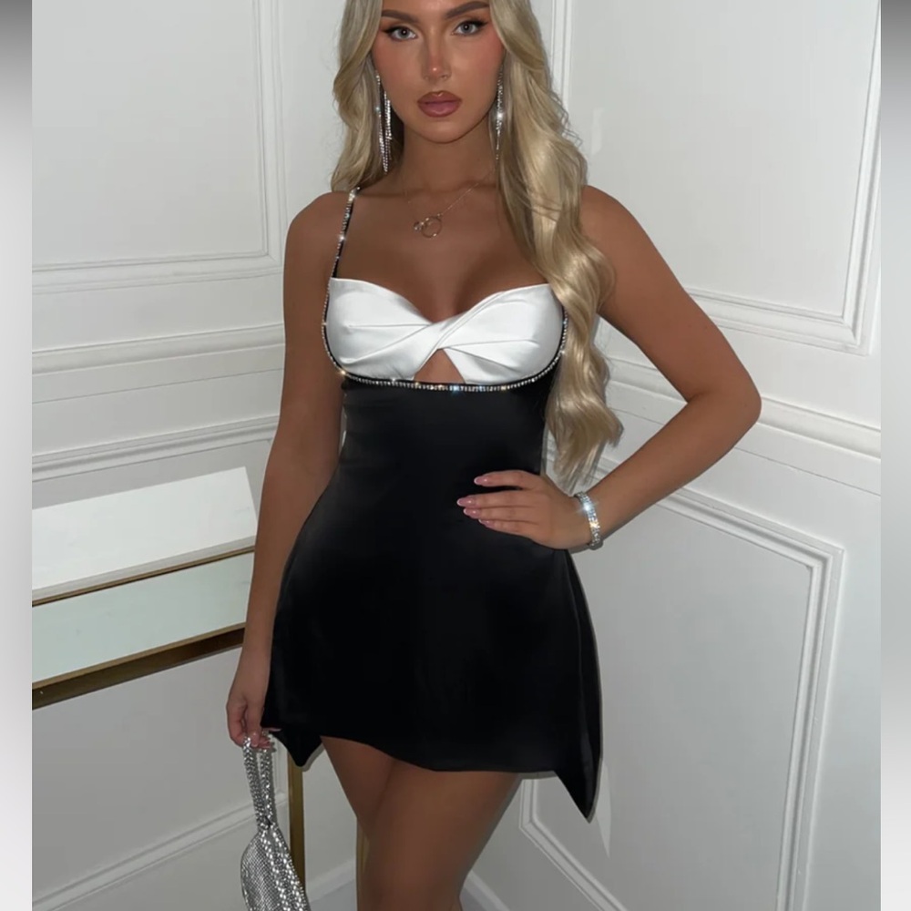 SWEET THRILLS MINI DRESS - MONOCHROME Dressmezee dress black and white